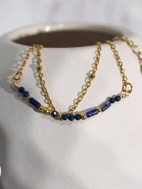 Lapis lazuli stainless steel bracelet